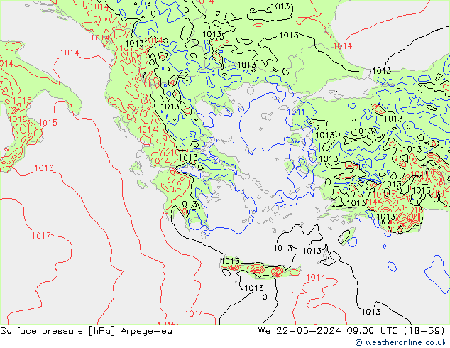 Yer basıncı Arpege-eu Çar 22.05.2024 09 UTC