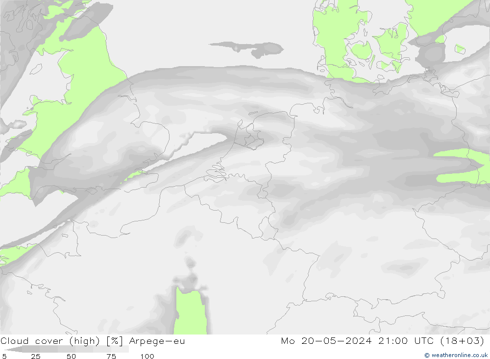 Wolken (hohe) Arpege-eu Mo 20.05.2024 21 UTC