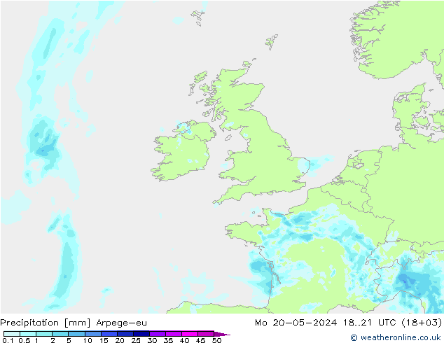 Srážky Arpege-eu Po 20.05.2024 21 UTC