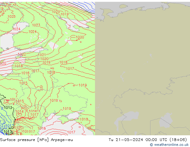 Yer basıncı Arpege-eu Sa 21.05.2024 00 UTC