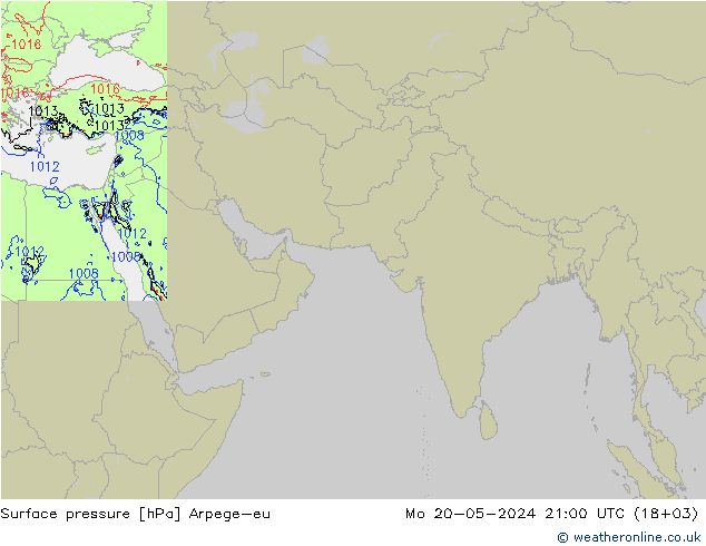 Presión superficial Arpege-eu lun 20.05.2024 21 UTC