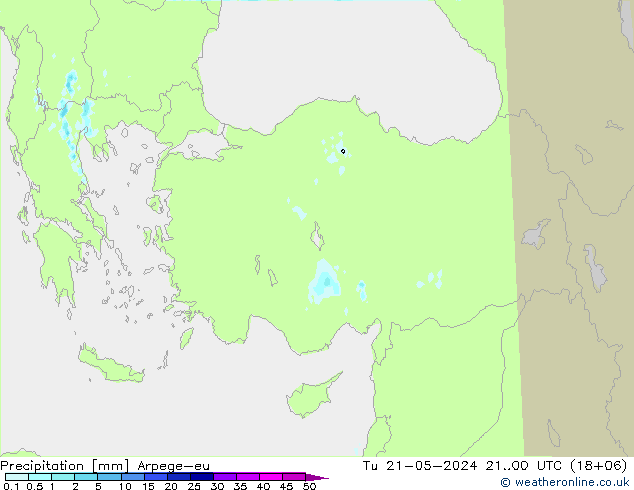 Precipitation Arpege-eu Tu 21.05.2024 00 UTC