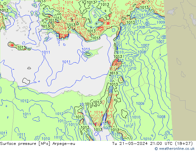 Bodendruck Arpege-eu Di 21.05.2024 21 UTC