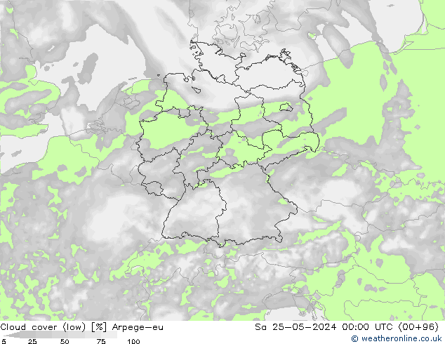 Wolken (tief) Arpege-eu Sa 25.05.2024 00 UTC