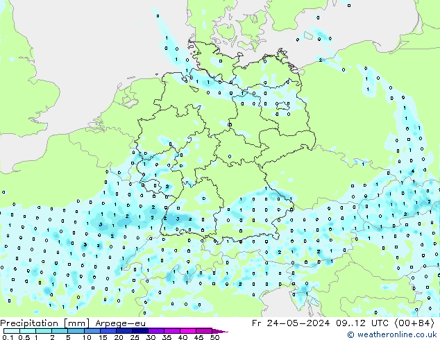 Yağış Arpege-eu Cu 24.05.2024 12 UTC