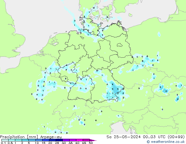 Neerslag Arpege-eu za 25.05.2024 03 UTC