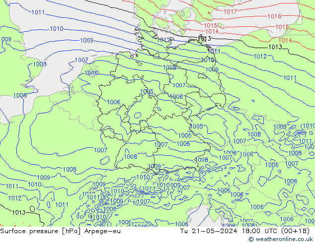 Luchtdruk (Grond) Arpege-eu di 21.05.2024 18 UTC