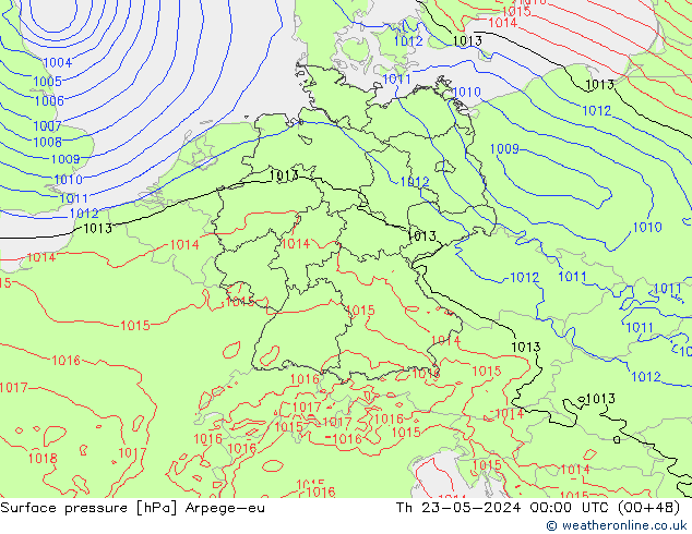 Yer basıncı Arpege-eu Per 23.05.2024 00 UTC