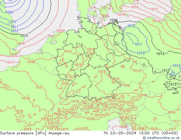 Yer basıncı Arpege-eu Per 23.05.2024 12 UTC