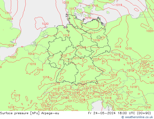 Bodendruck Arpege-eu Fr 24.05.2024 18 UTC