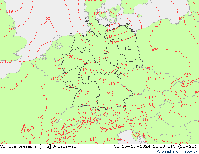 ciśnienie Arpege-eu so. 25.05.2024 00 UTC