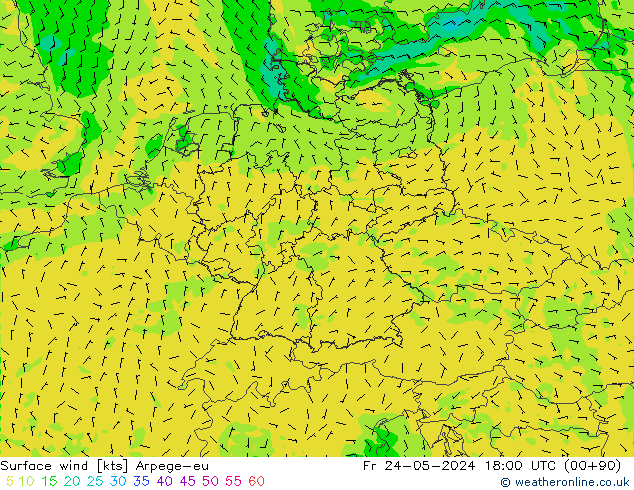 ветер 10 m Arpege-eu пт 24.05.2024 18 UTC