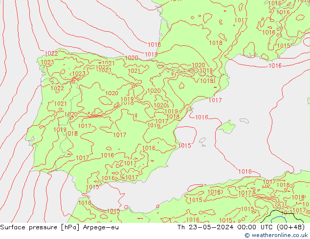 pression de l'air Arpege-eu jeu 23.05.2024 00 UTC