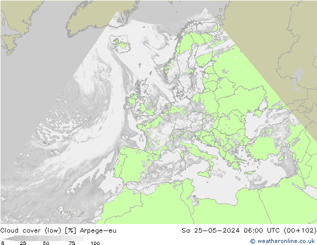 Wolken (tief) Arpege-eu Sa 25.05.2024 06 UTC