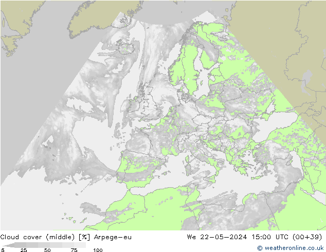 облака (средний) Arpege-eu ср 22.05.2024 15 UTC