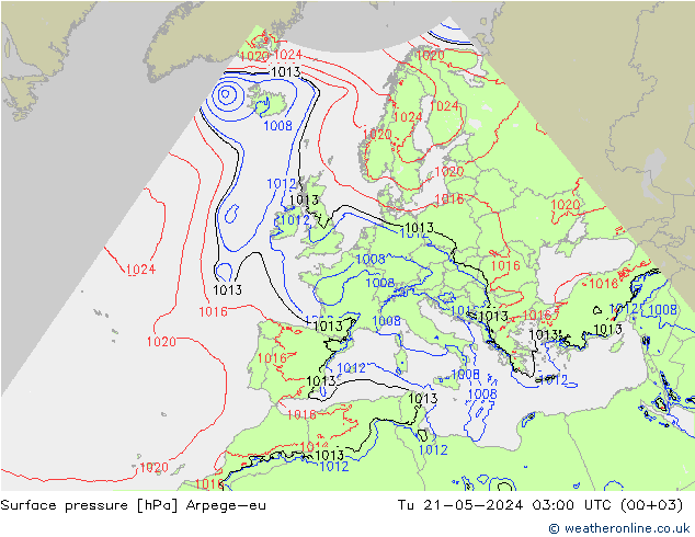 Bodendruck Arpege-eu Di 21.05.2024 03 UTC