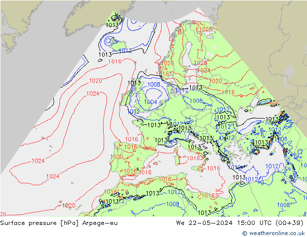 Yer basıncı Arpege-eu Çar 22.05.2024 15 UTC