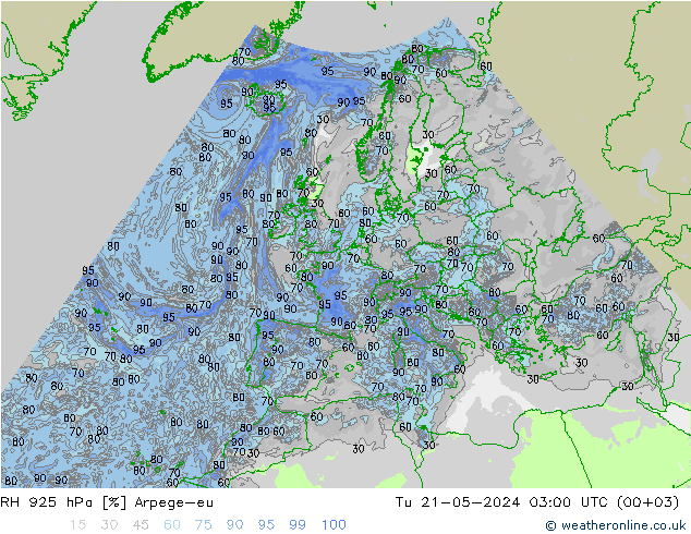 RV 925 hPa Arpege-eu di 21.05.2024 03 UTC