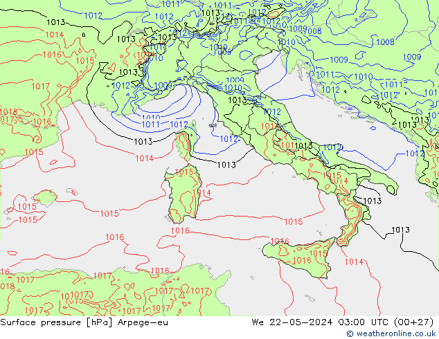 Yer basıncı Arpege-eu Çar 22.05.2024 03 UTC