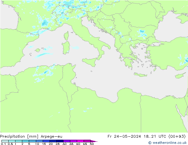 precipitação Arpege-eu Sex 24.05.2024 21 UTC