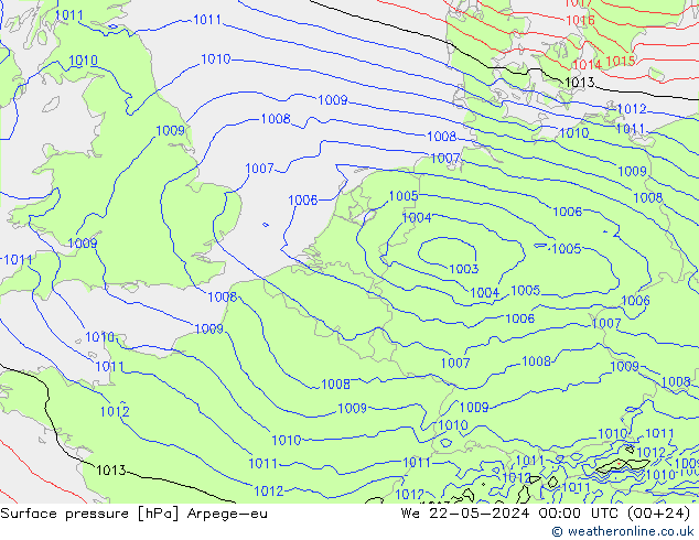 Yer basıncı Arpege-eu Çar 22.05.2024 00 UTC