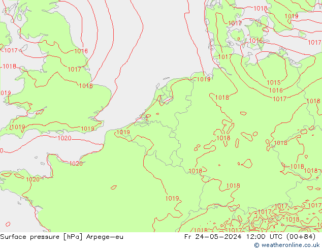 Surface pressure Arpege-eu Fr 24.05.2024 12 UTC
