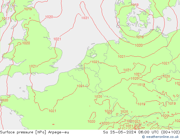 Bodendruck Arpege-eu Sa 25.05.2024 06 UTC