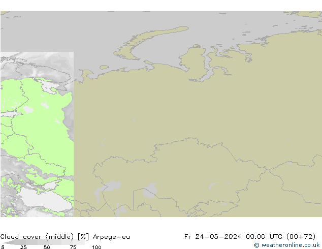 oblačnosti uprostřed Arpege-eu Pá 24.05.2024 00 UTC