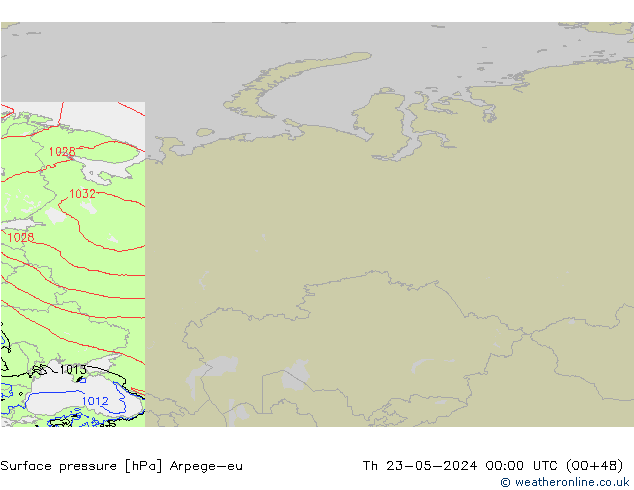 Surface pressure Arpege-eu Th 23.05.2024 00 UTC