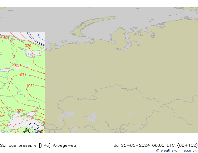 pressão do solo Arpege-eu Sáb 25.05.2024 06 UTC