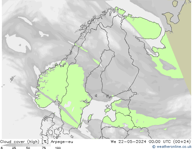 vysoký oblak Arpege-eu St 22.05.2024 00 UTC