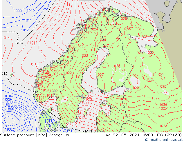 ciśnienie Arpege-eu śro. 22.05.2024 15 UTC