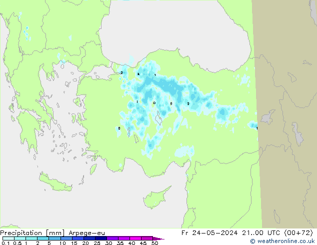 Yağış Arpege-eu Cu 24.05.2024 00 UTC