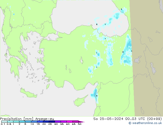 Neerslag Arpege-eu za 25.05.2024 03 UTC