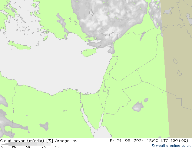 Nuages (moyen) Arpege-eu ven 24.05.2024 18 UTC