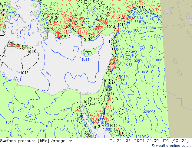 Luchtdruk (Grond) Arpege-eu di 21.05.2024 21 UTC