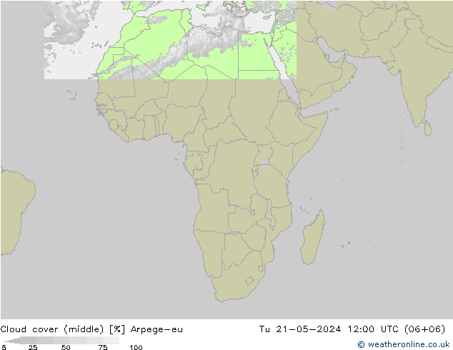 Bewolking (Middelb.) Arpege-eu di 21.05.2024 12 UTC