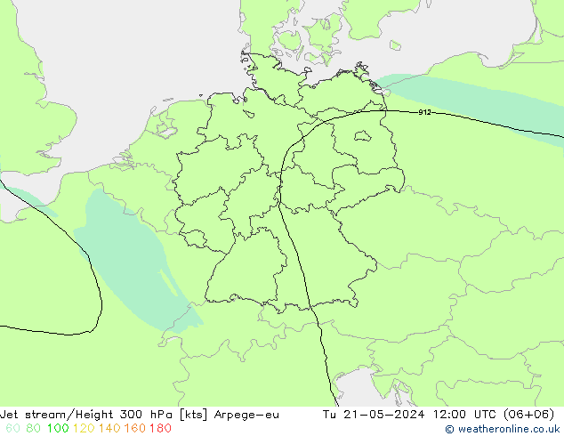 Corriente en chorro Arpege-eu mar 21.05.2024 12 UTC