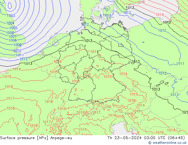 Luchtdruk (Grond) Arpege-eu do 23.05.2024 03 UTC