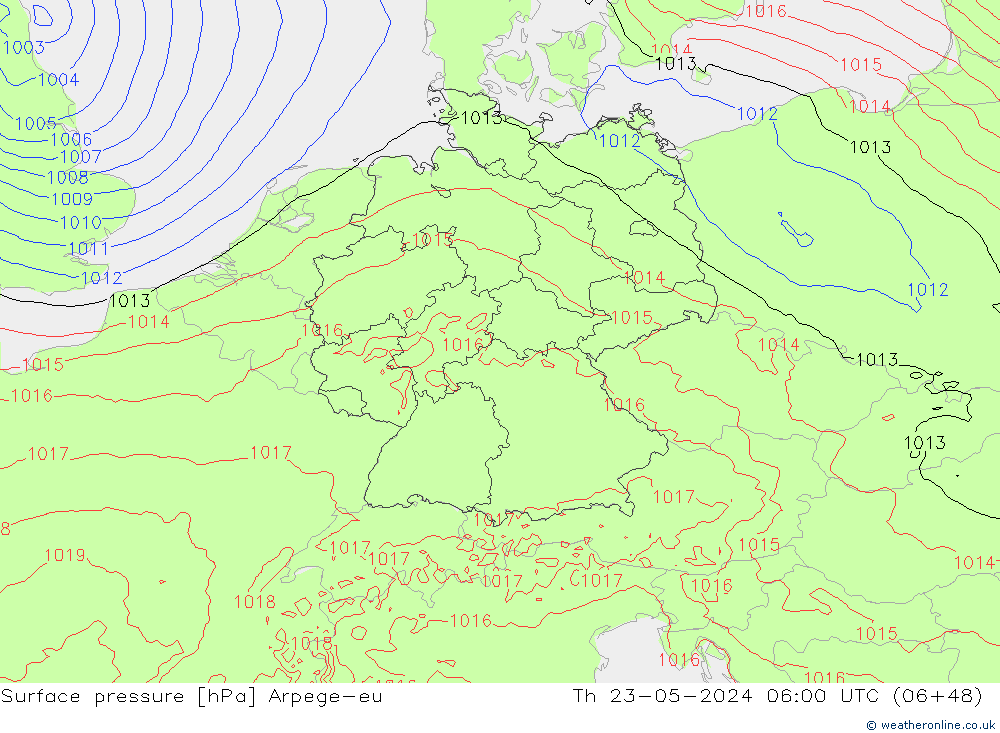 Yer basıncı Arpege-eu Per 23.05.2024 06 UTC