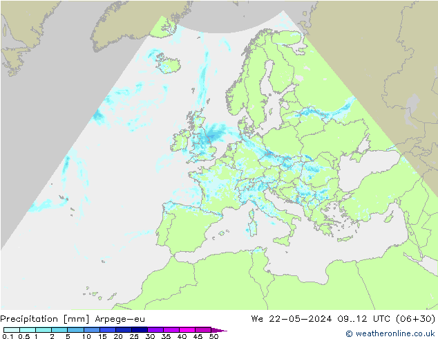 Neerslag Arpege-eu wo 22.05.2024 12 UTC