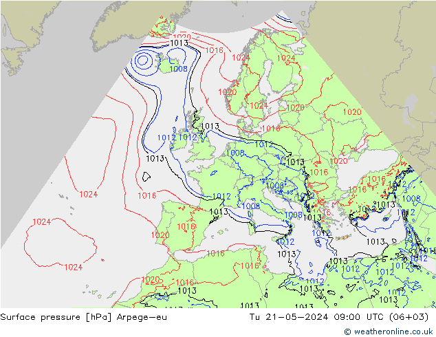 pressão do solo Arpege-eu Ter 21.05.2024 09 UTC