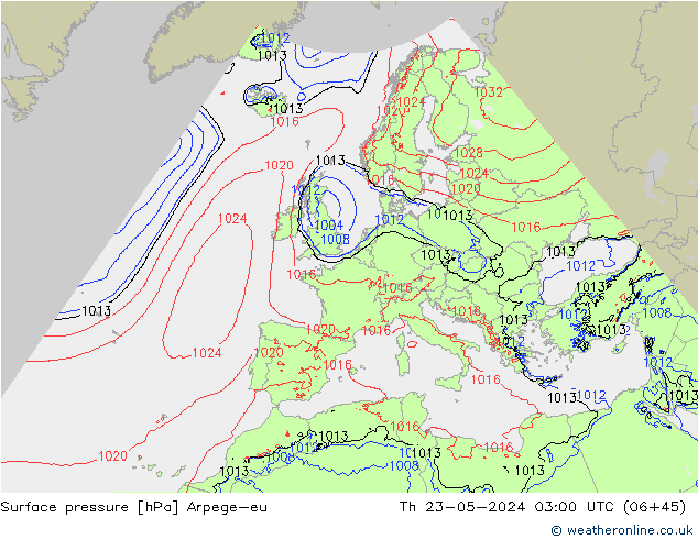 Bodendruck Arpege-eu Do 23.05.2024 03 UTC