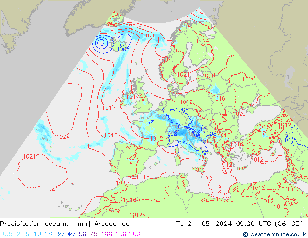 Nied. akkumuliert Arpege-eu Di 21.05.2024 09 UTC