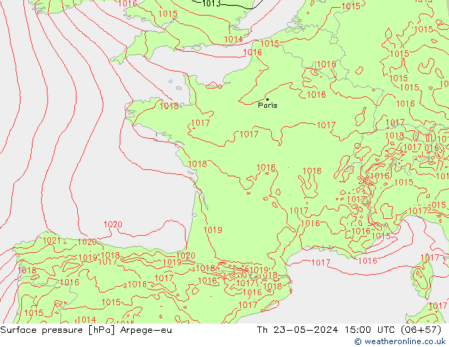 ciśnienie Arpege-eu czw. 23.05.2024 15 UTC