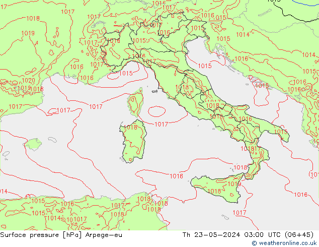 ciśnienie Arpege-eu czw. 23.05.2024 03 UTC
