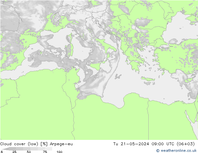 Nubi basse Arpege-eu mar 21.05.2024 09 UTC