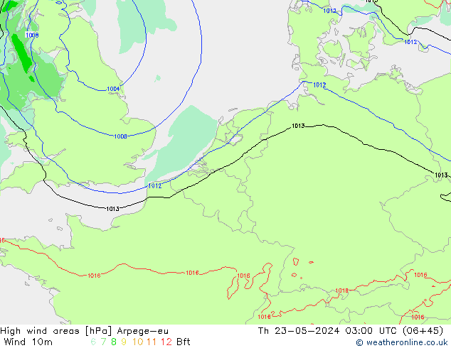 Windvelden Arpege-eu do 23.05.2024 03 UTC