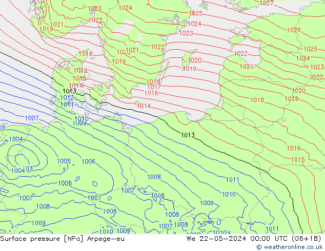 pression de l'air Arpege-eu mer 22.05.2024 00 UTC