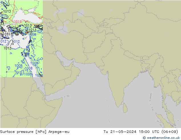 Atmosférický tlak Arpege-eu Út 21.05.2024 15 UTC